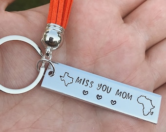 Llavero "Te extraño, mamá" / Regalo de estado a estado, larga distancia