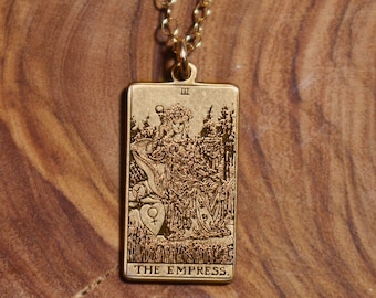 Gold Filled Empress Tarot Card Necklace | Mystic Jewelry