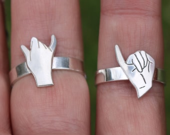 Sterling Silver Pinky Promise Ring Set | Matching Friendship Rings