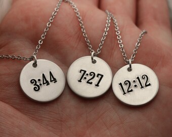 Silver Angel Number Necklace | Lucky Time 11:11 Pendant