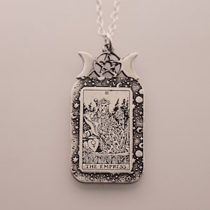 The Empress Tarot Card Necklace | Best Friend Birthday Gift | Tarot Card Necklace | Celestial Triple Moon Goddess Jewelry | Witch Necklace