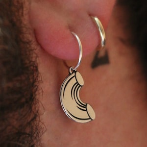 Pendiente de aro de pasta de macarrones / Joyería única / Pendiente de pasta favorito / Regalo de amante de la pasta / Regalo del mejor amigo / Joyería de pasta de codo italiano