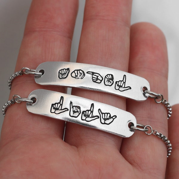 ASL Name Slide Bracelet | American Sign Language Gift | ASL Fingerspelling | Sign Jewelry | Name Sign Jewelry | Finger Alphabet | Interpret