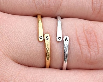 Dainty Personalized Initial Ring | Sterling Silver or Gold Filled | Custom Letter Ring