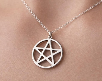 Sterling Silver Pentacle Necklace | Mystic Pagan Wiccan Witchcore Jewelry