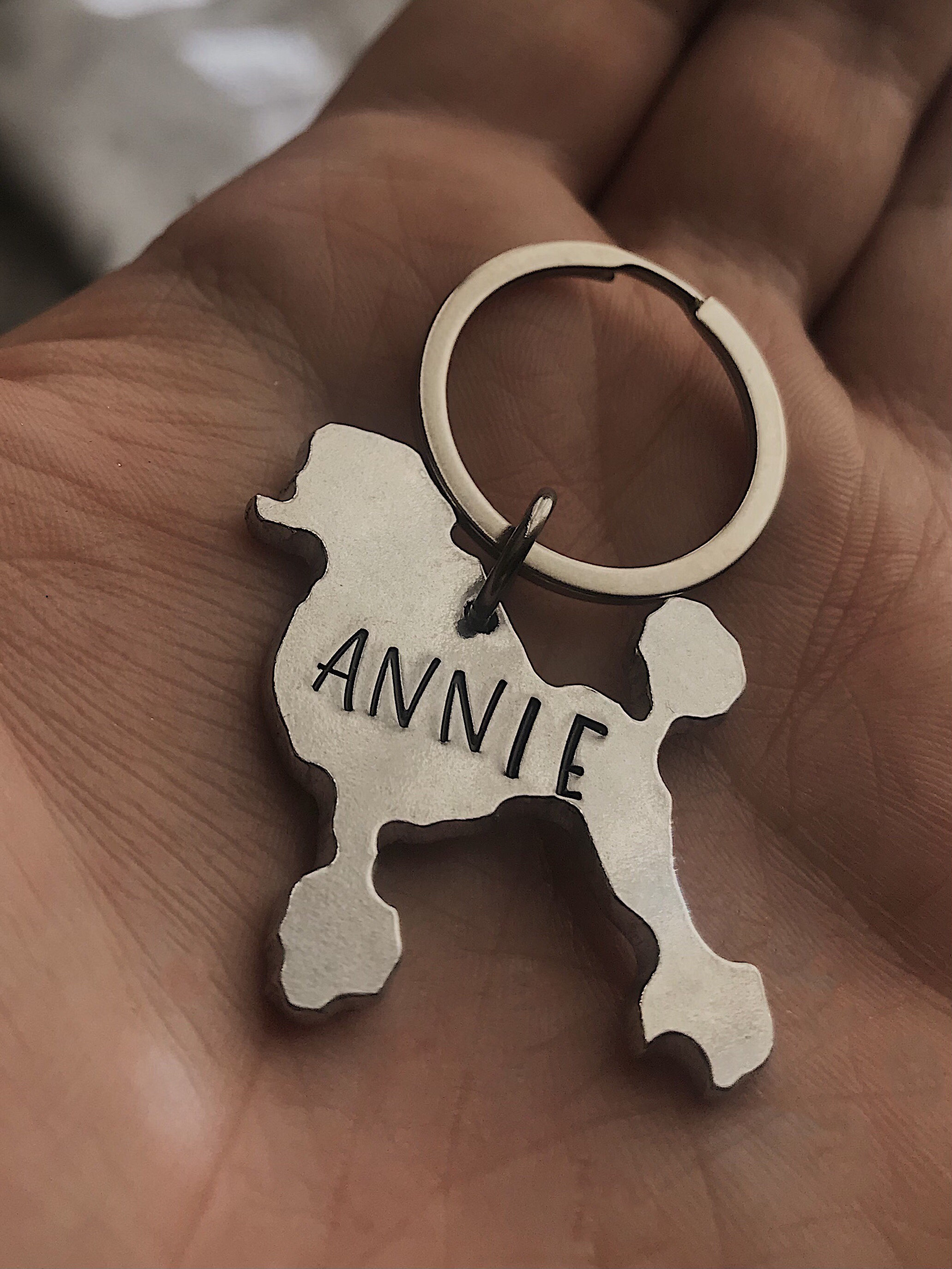 Pudel Personalisiert Hund Silhouette Schlüsselanhänger Etsy