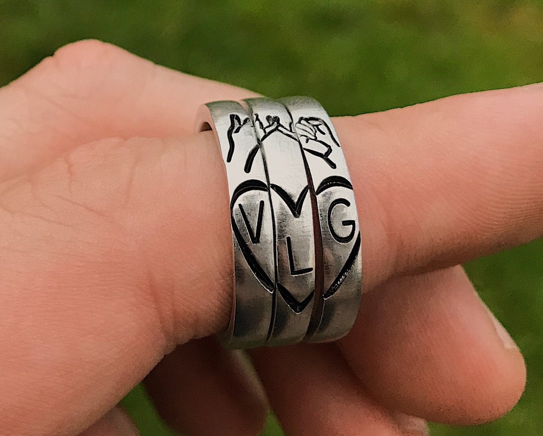 Buy Best Friend Rings for Custom Initials Pinky Swear Stacking