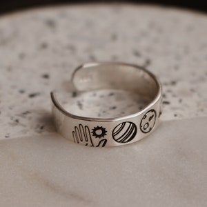 Solar System Ring | Planets Jewelry | Sun and Moon Ring | Best Friend ...