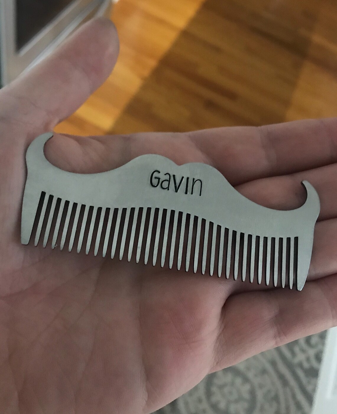 Custom Mustache Comb Personalized Stainless Steel Beard Comb Etsy