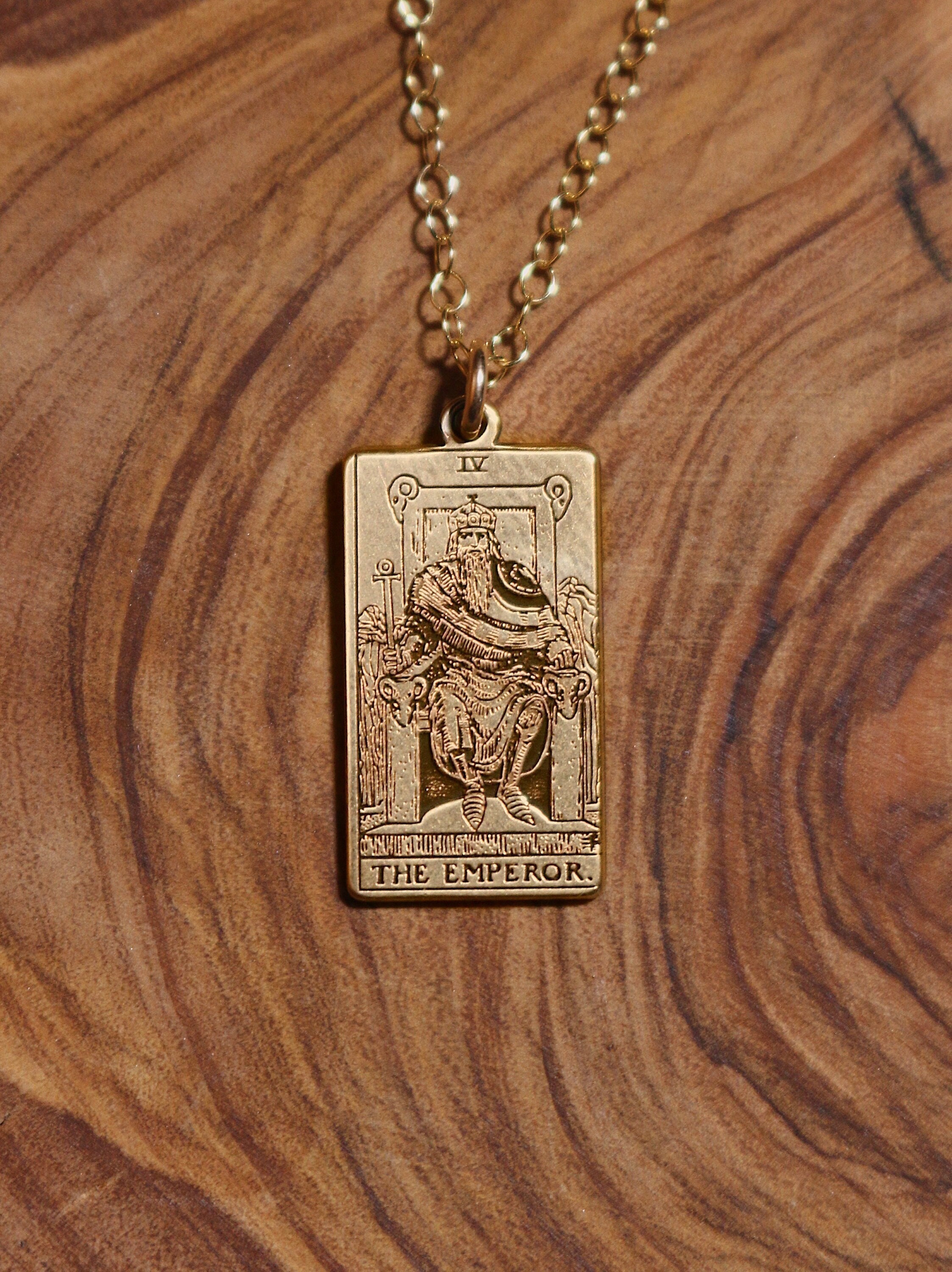 The Emperor Gold Tarot Card Necklace | Best Friend Birthday