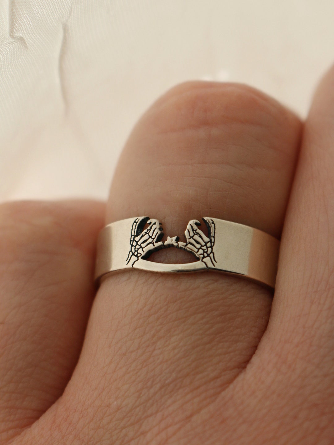 Double Skeleton Pinky Swear Cutout Ring | Best Friend Gift | Promise ...