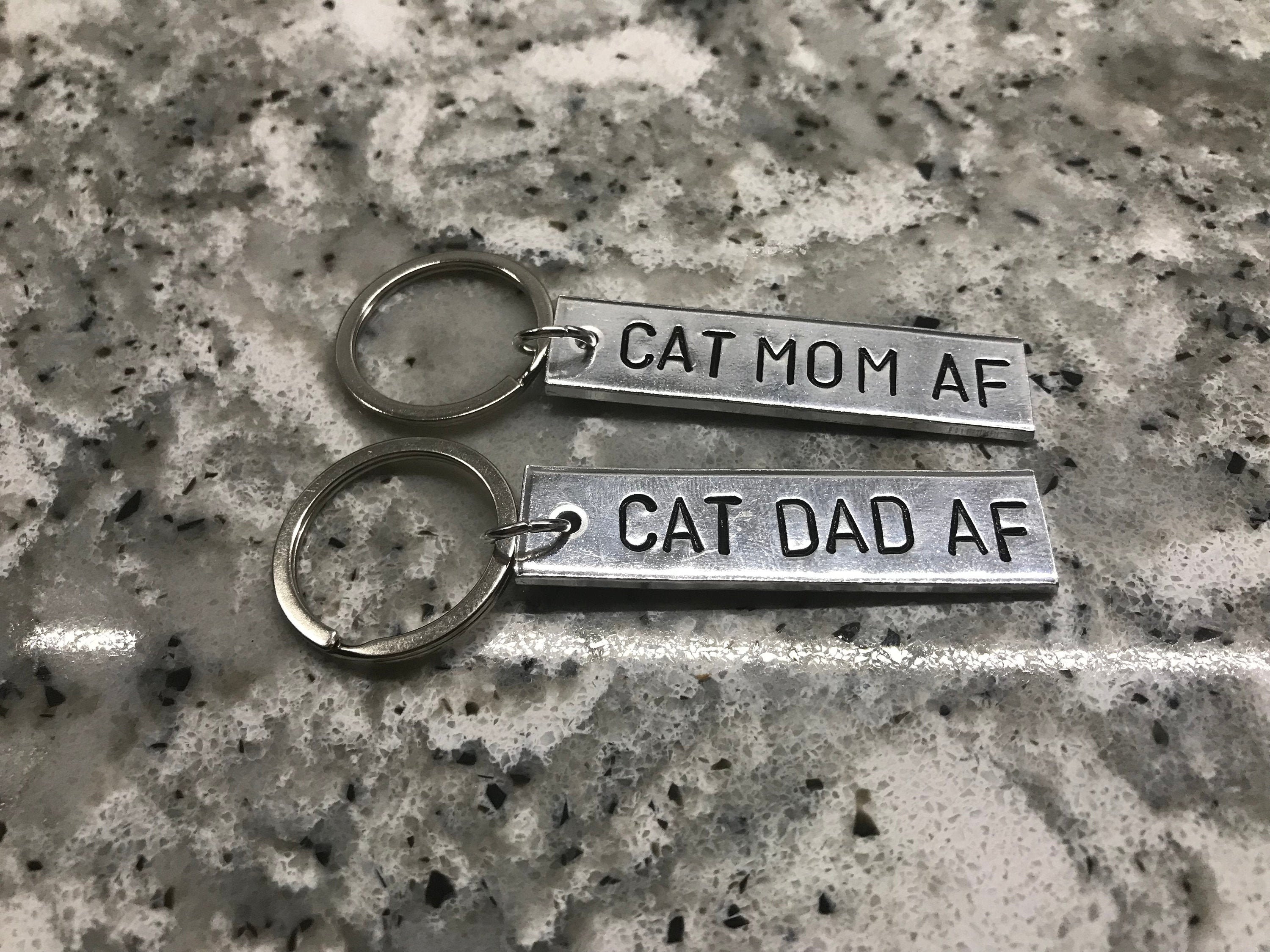 Cat Mom and Dad AF Keychain Set 2 Cat 