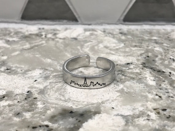Paris Skyline Minimalist Stacking Ring | Ville Lumière