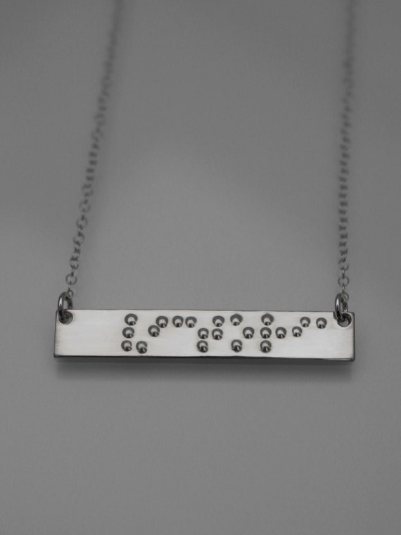 Personalized shop braille necklace