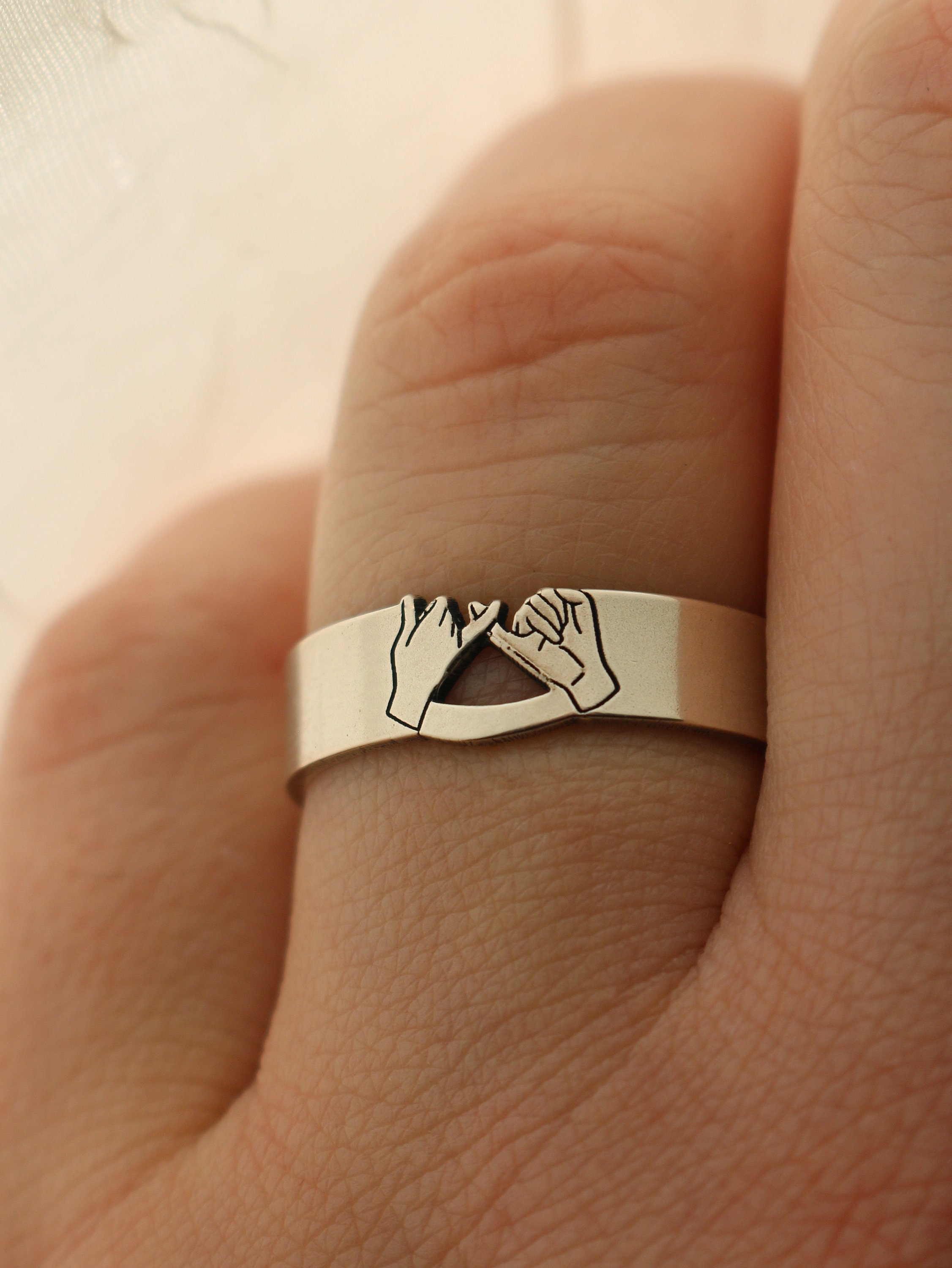Pinky Swear Cutout Ring Best Friend Birthday Gift Pinky Promise