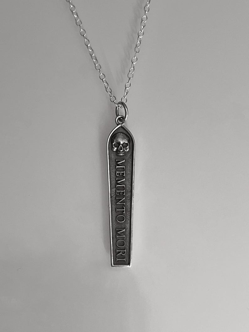 Memento Mori Skull Necklace | Gothic Sterling Silver Coffin Pendant - Etsy