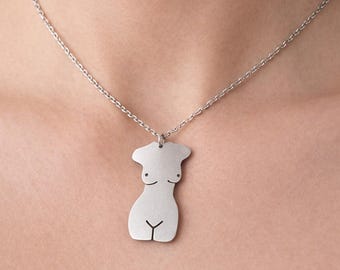Goddess Body Pendant Necklace | Stainless Steel Female Silhouette