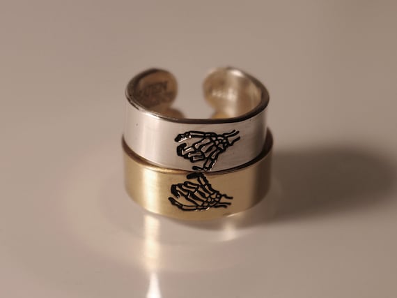 Double Skeleton Pinky Swear Ring Set - Veeaien Designs
