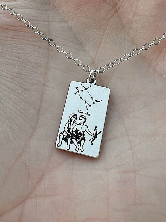 Gemini Dainty Zodiac Sign Sterling 