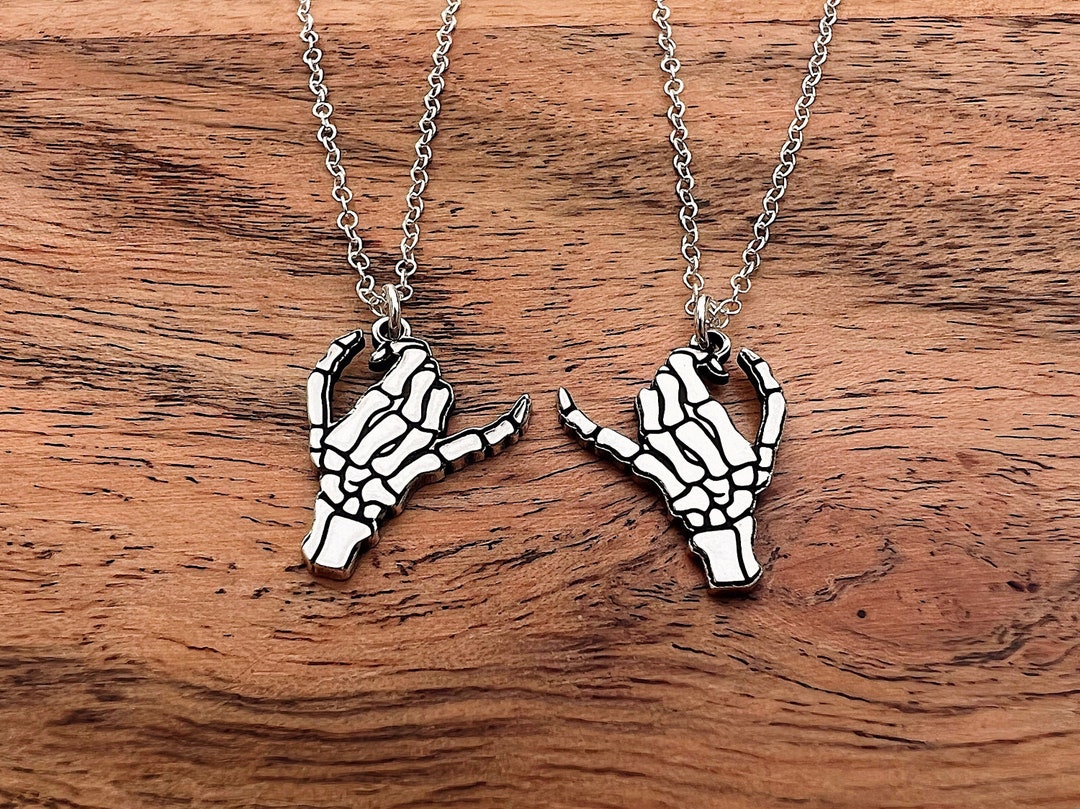 Matching Necklace Double Skeleton Pinky Swear Set Best Friend