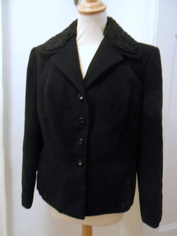 simple black original 40s 50s jacket wool