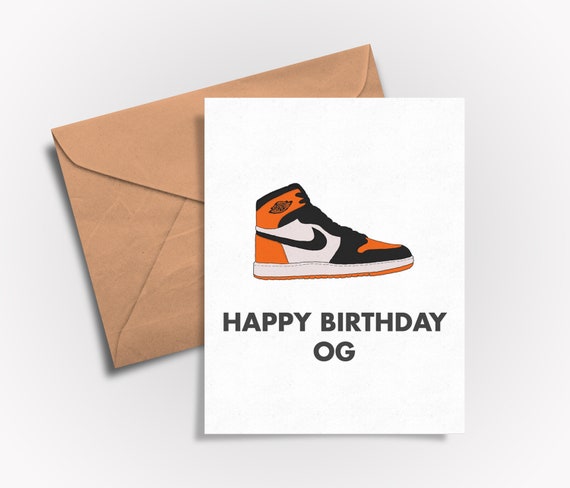Sneaker Culture: Happy Birthday OG Air Jordan 1 Shattered Backboard (BirthdayBlank) greeting card Sneaker Culture: Happy Birthday OG Air Jordan 1 Shattered Backboard (BirthdayBlank) greeting card