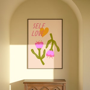 Self Love, Arte de pared estético, póster colorido, decoración de pared, descarga instantánea, arte imprimible para la pared, decoración image 4