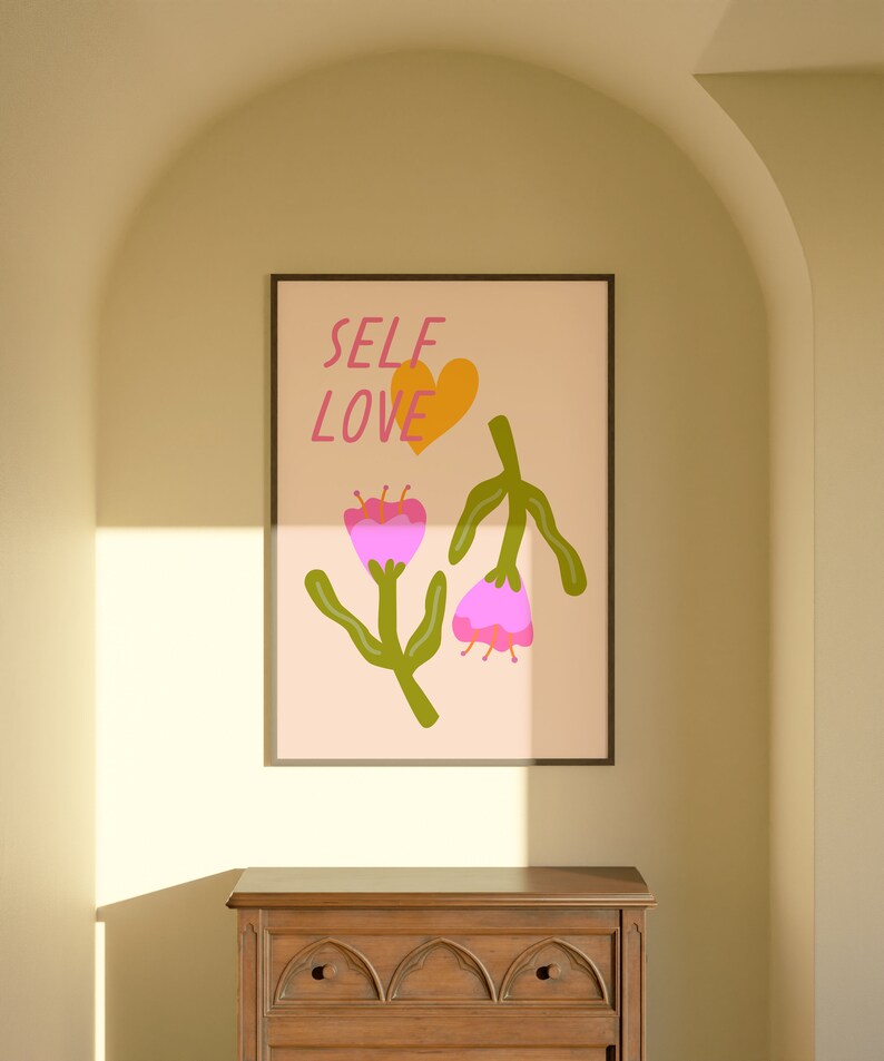 Self Love, Arte de pared estético, póster colorido, decoración de pared, descarga instantánea, arte imprimible para la pared, decoración image 4