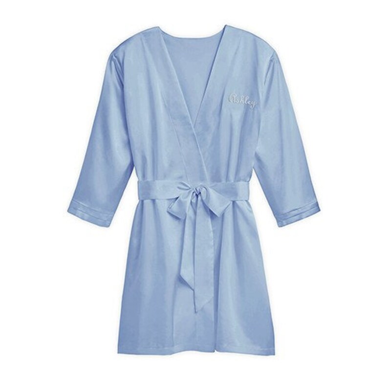 Baby blue silk robe Clearance