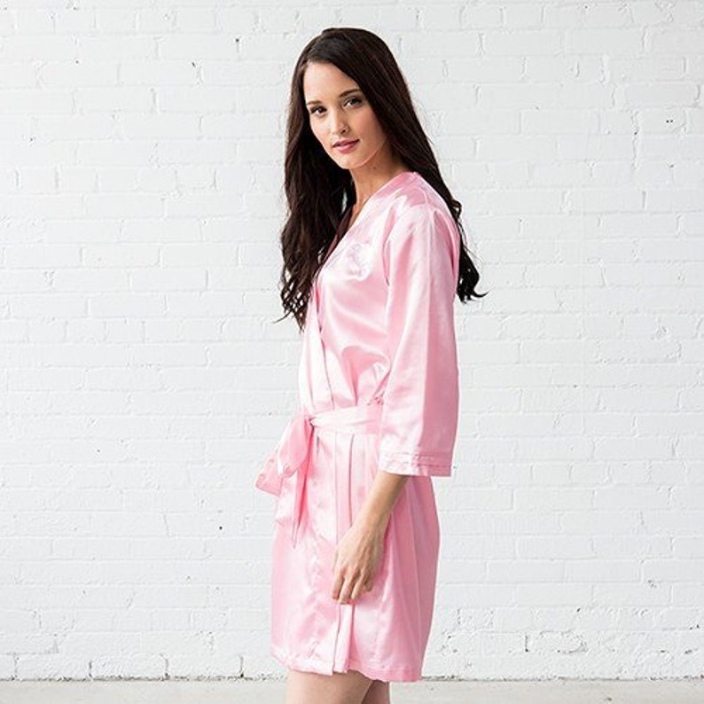 blush pink silk robe
