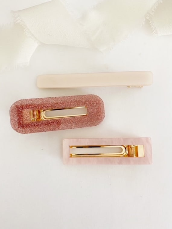 Pink Sparkly Modern Hair Large Retro Hair Clip Trendy Acrylic Resin Hair Clips 90s Hair Clip 90 Style Hair Accessory Instagram Hair Clip Etsy