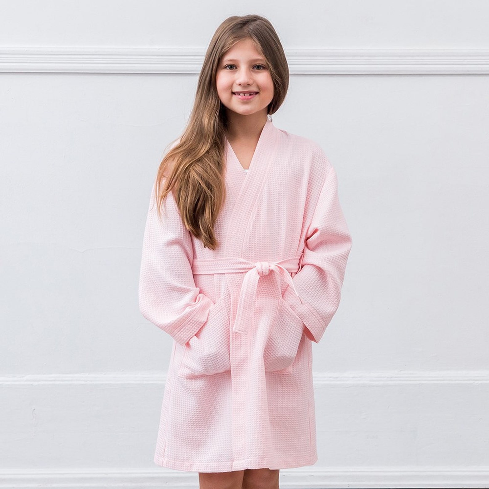 Baby Pink waffle Personalized Robe Child's Robe Bridal Etsy