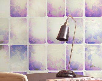 Soft Mauve Paneling Wallpaper, Ombre Panels Unique Wall Decal, Architecture Accent Wall Contact Paper