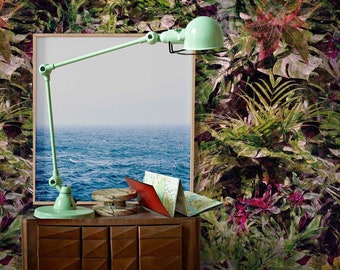 Dark Moody Wallpaper with Jungle Flowers, Exotic Fern Palm Banana Wall Paper, Peel and Stick, Tropical Leaves Mural Vinyl