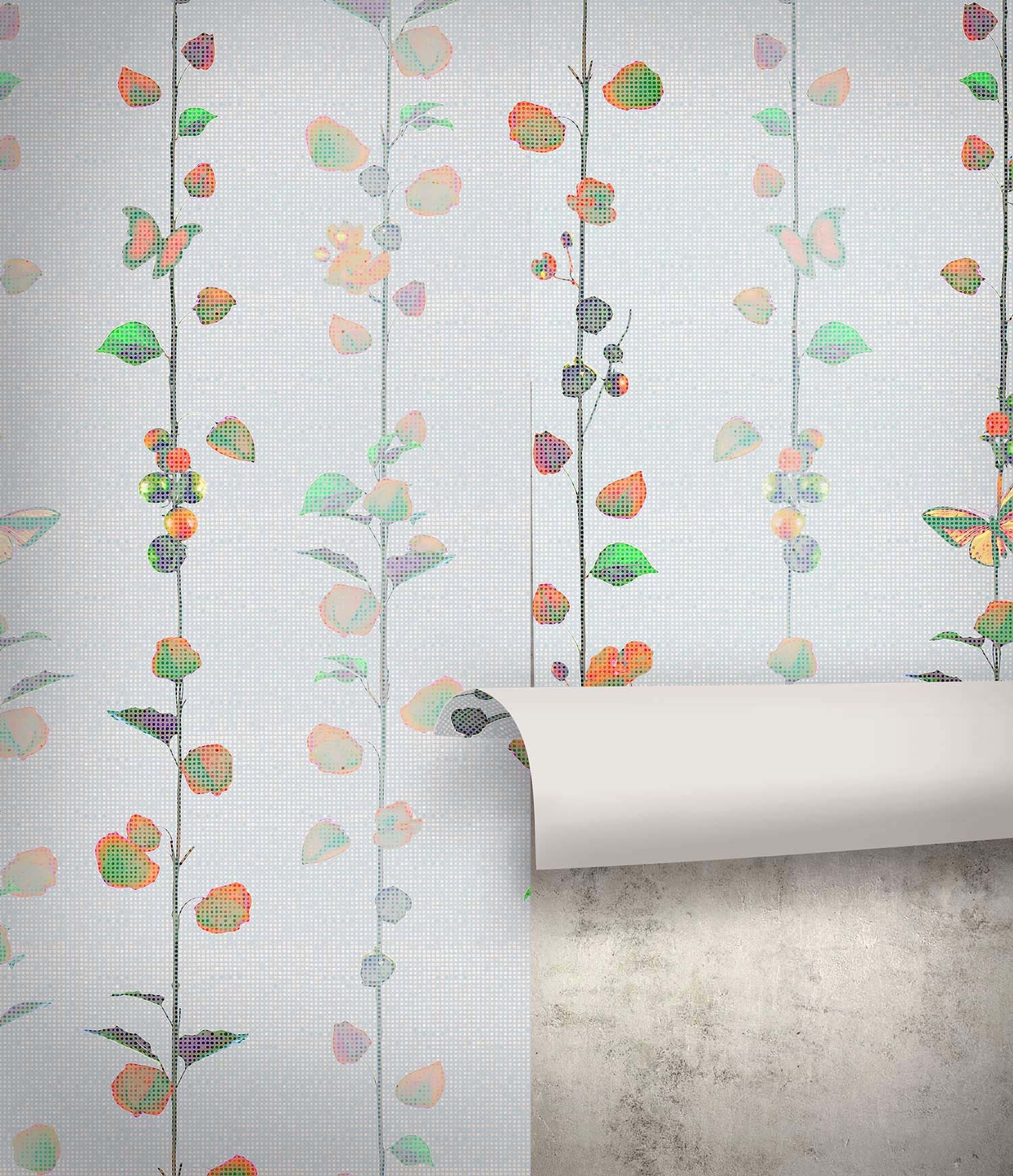 Dark Navy Floral Wallpaper Bold Floral Removable Wallpaper Etsy