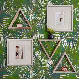 Carta da parati tropicale Yucca botanica luminosa con foglie di palma frondeggianti, carta da parati murale giungla, adesivo rimovibile per carta da parati flora