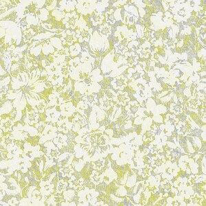 K&ouml;nnte beinhalten: Ein nahtloses Muster mit einem wei&szlig;en floralen Design auf hellgr&uuml;nem Hintergrund. Die Blumen sind stilisiert und haben einen Vintage-Look.
