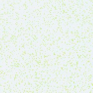 May include: A white background with a random pattern of small green and light blue dots.