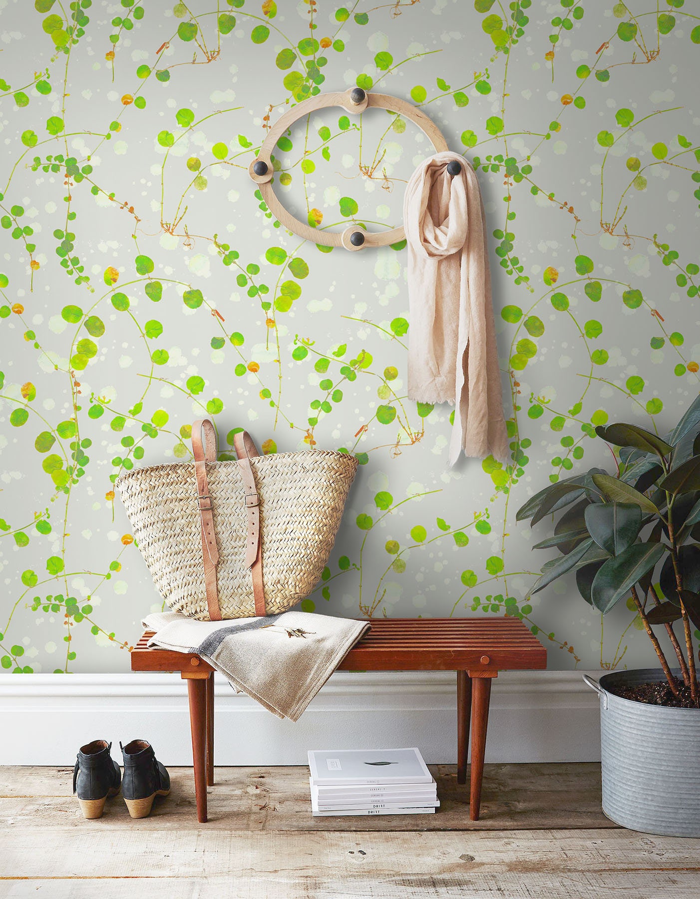 Eucalyptus Removable Wallpaper Botanical Leaves Wall Paper Etsy