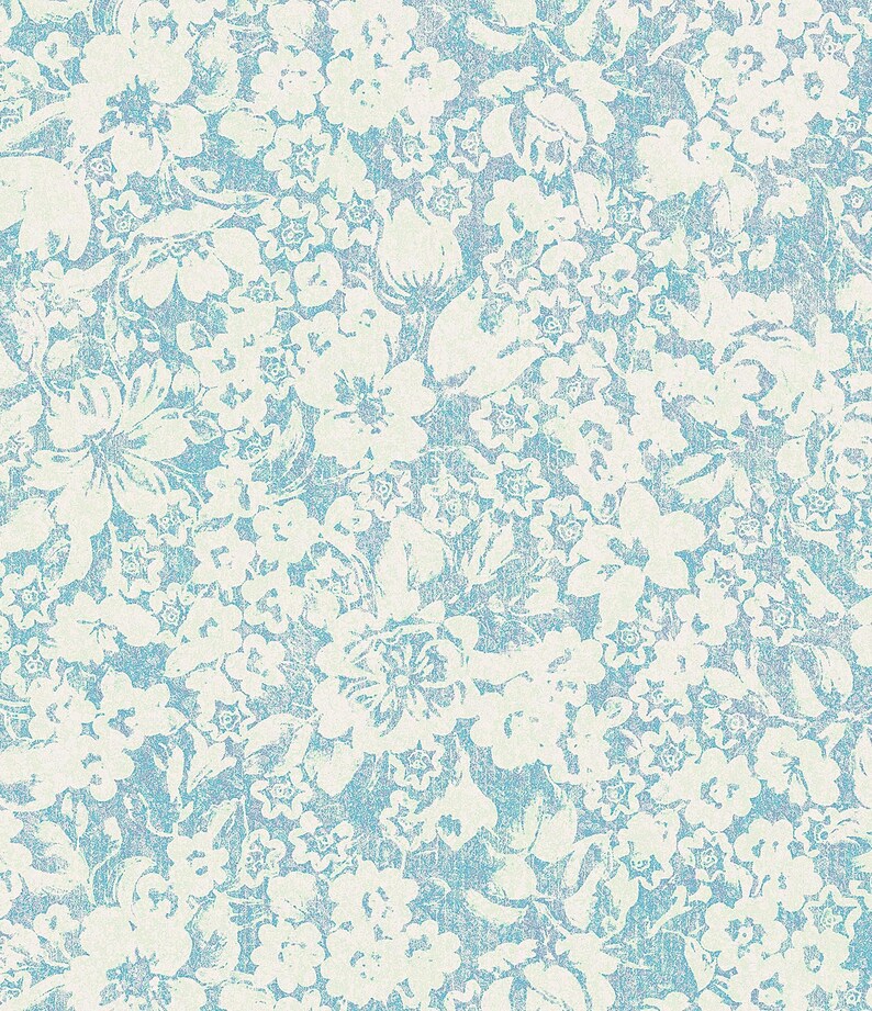 Shabby Chic Vintage Ditsy Floral Wallpaper Vintage Monochrome Etsy