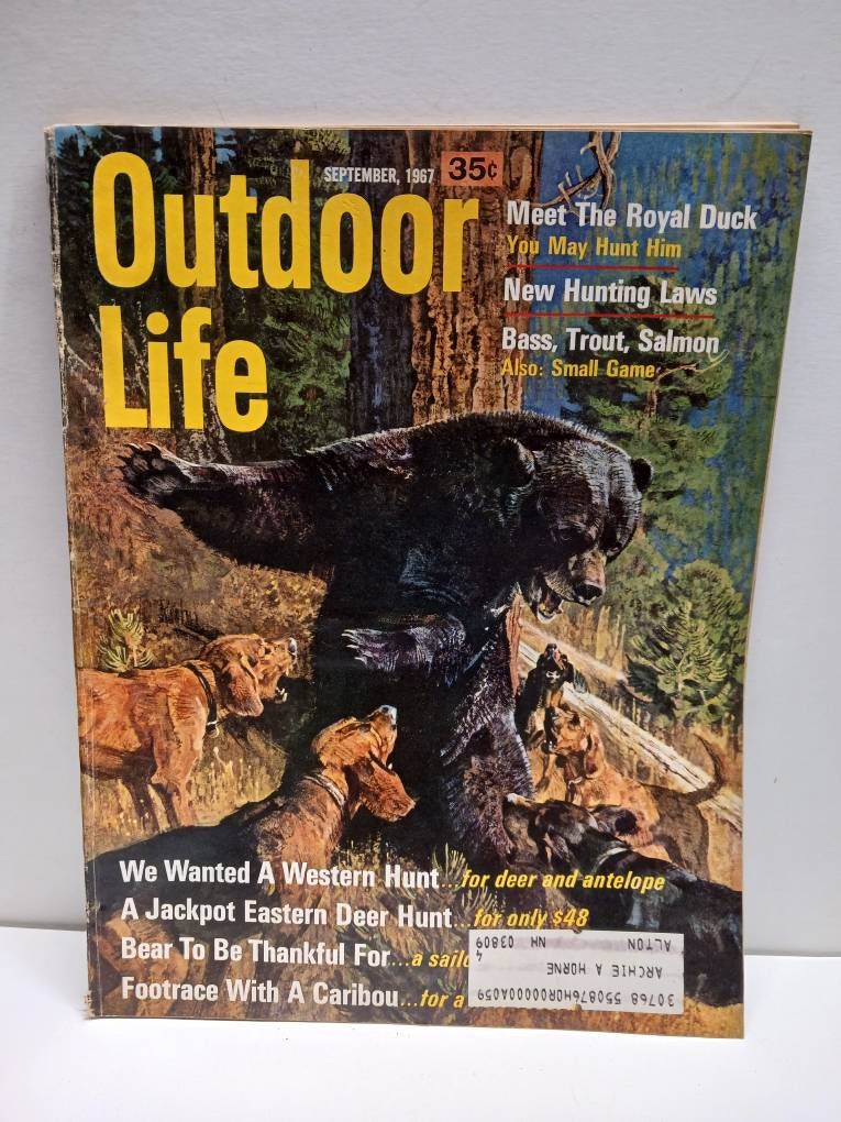 September 1967 Outdoor Life Vintage Hunting and Fishing Magazine in Good  Condition. 