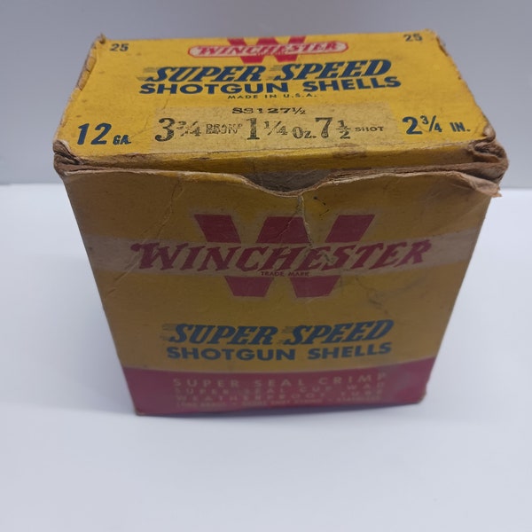 Ammo box empty winchester 12 gauge shot gun shell empty box 1960s