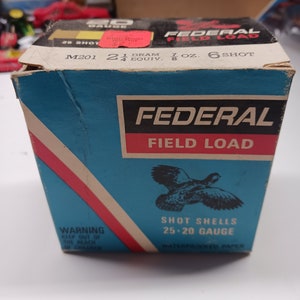 Ammo box empty federal 20 gauge  shot gun shell empty box 1960s