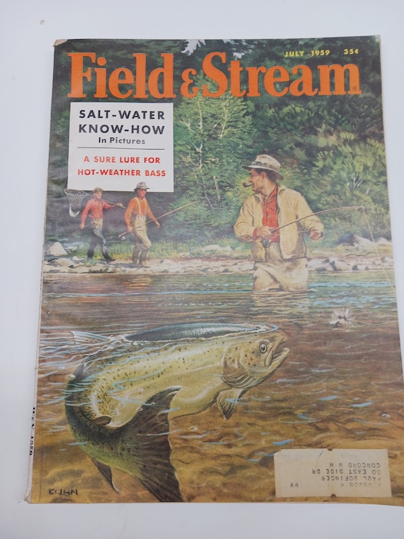 July 1959 field and stream hunting and fishing magazine.