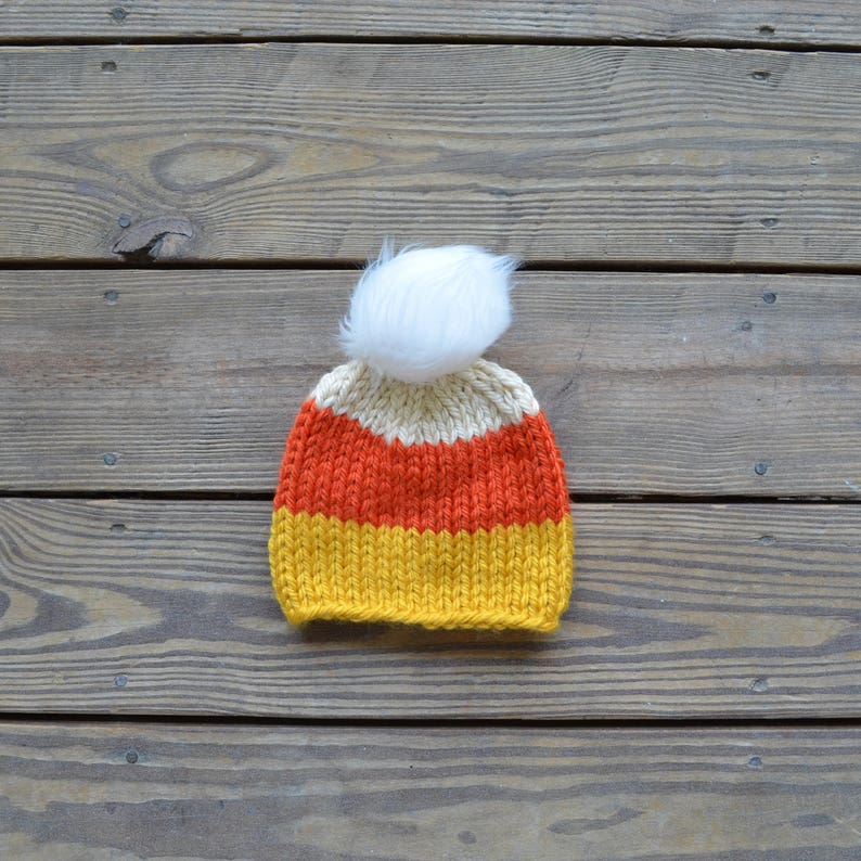 Fall Hats Fur Pom Pom Beanies Toddler Hats for Girls Gifts for Girls Baby Hats for Girls Baby Beanie Candy Corn Hat Children/'s Hats