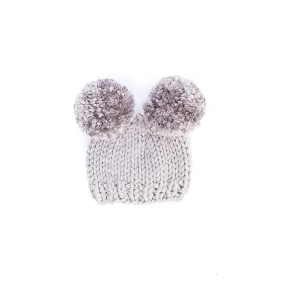 ladies double pom pom hat