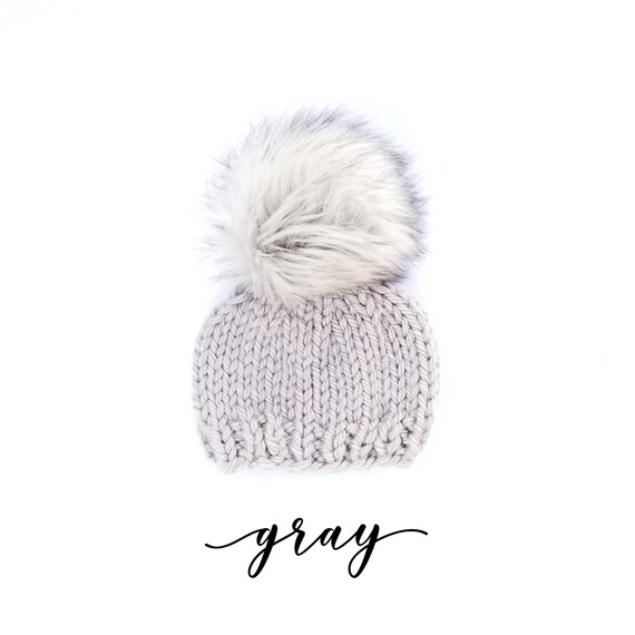 baby fur pom pom hat
