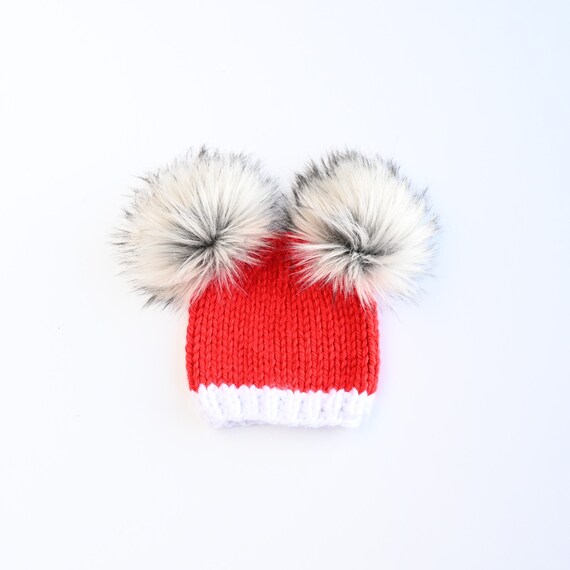red pom pom hat baby