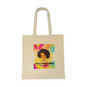 BLACK GIRL Tote Bag, Regenbogen bedruckte Tasche, Melanin Afroamerikanische Umhängetasche, Fantastische Geschenkidee, Manifestation Tasche Secoiya Haze