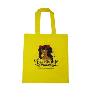 BEDRUCKTE BAUMWOLLtasche, Ästhetische Sunshine Flower Crown Melanin African American Girl, Vegane Tragetasche Geschenk, Beste Freundin Geburtstagsgeschenk